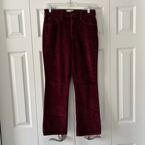 Universal Thread Goods Co High Rise Ankle Bootcut Burgundy Corduroy Pant